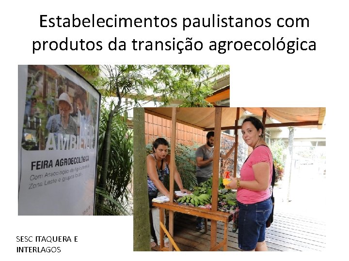 Estabelecimentos paulistanos com produtos da transição agroecológica SESC ITAQUERA E INTERLAGOS 
