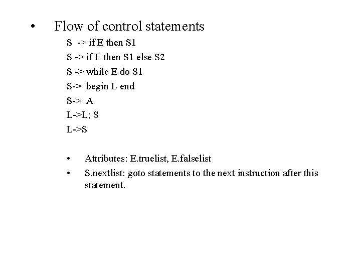 Backpatching The Syntax Directed Definition We Discussed Before