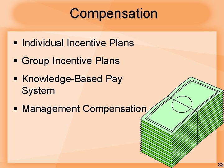 Compensation § Individual Incentive Plans § Group Incentive Plans § Knowledge-Based Pay System §