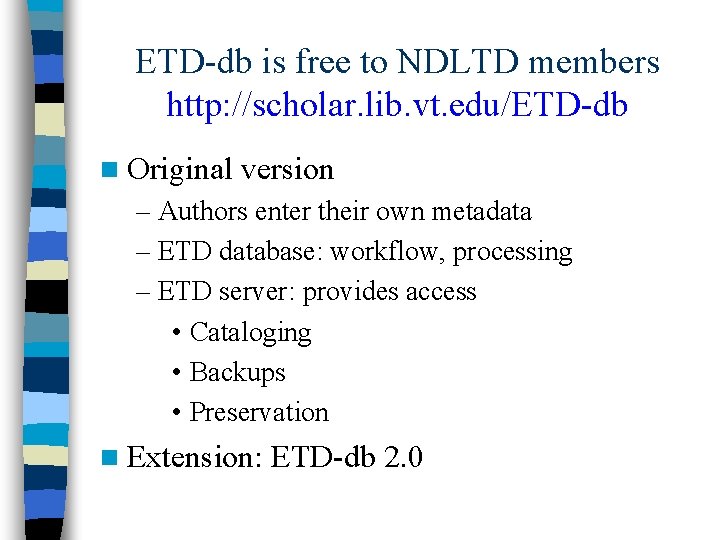 ETDdb Original ETDdb 2 0 Enhanced Gail Mc