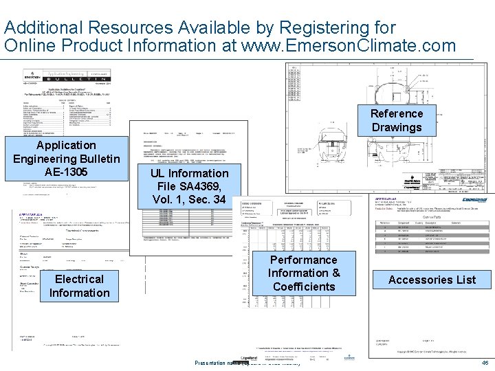 Additional Resources Available by Registering for Online Product Information at www. Emerson. Climate. com