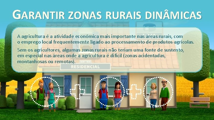 GARANTIR ZONAS RURAIS DIN MICAS A agricultura é a atividade económica mais importante nas