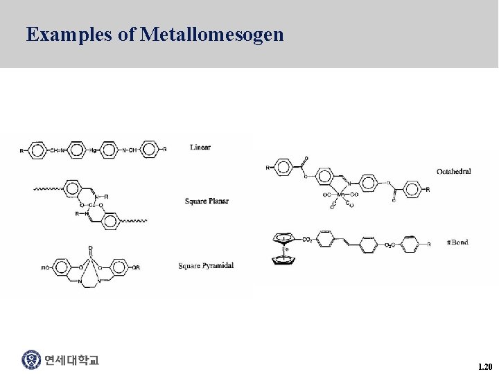 Examples of Metallomesogen 1. 20 