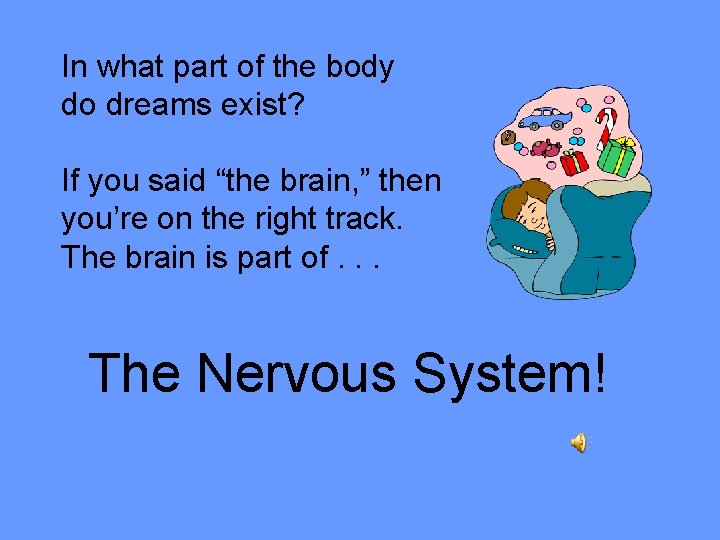 In what part of the body do dreams exist? If you said “the brain,