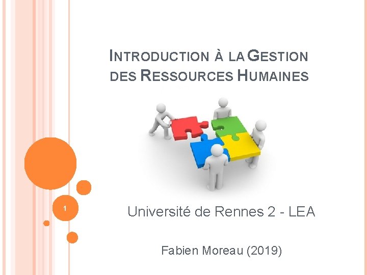 INTRODUCTION À LA GESTION DES RESSOURCES HUMAINES 1 Université de Rennes 2 - LEA