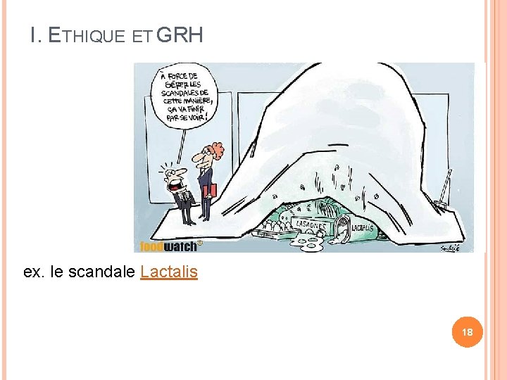 I. ETHIQUE ET GRH ex. le scandale Lactalis 18 