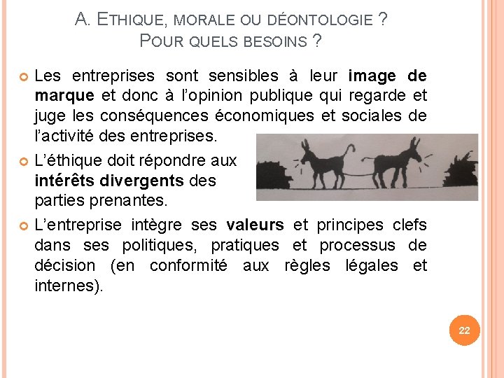 A. ETHIQUE, MORALE OU DÉONTOLOGIE ? POUR QUELS BESOINS ? Les entreprises sont sensibles