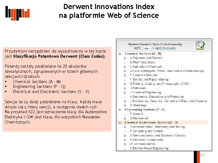 Derwent Innovations Index na platformie Web of Science Przydatnym narzędziem do wyszukiwania w tej