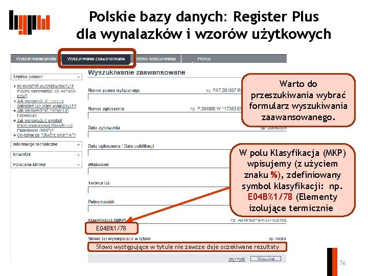 Polskie bazy danych: Register Plus dla wynalazków i wzorów użytkowych Warto do przeszukiwania wybrać