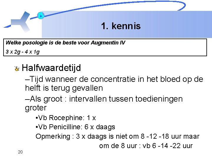 1. kennis Welke posologie is de beste voor Augmentin IV 3 x 2 g