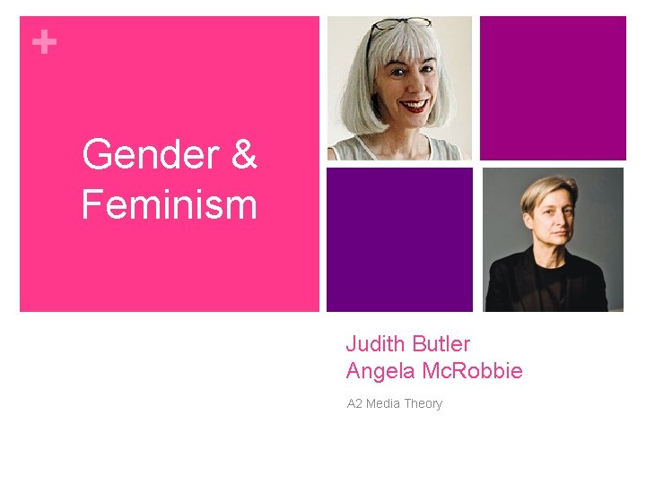 + Gender & Feminism Judith Butler Angela Mc. Robbie A 2 Media Theory 