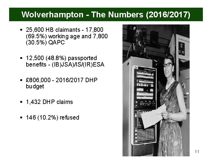 Wolverhampton - The Numbers (2016/2017) § 25, 600 HB claimants - 17, 800 (69.