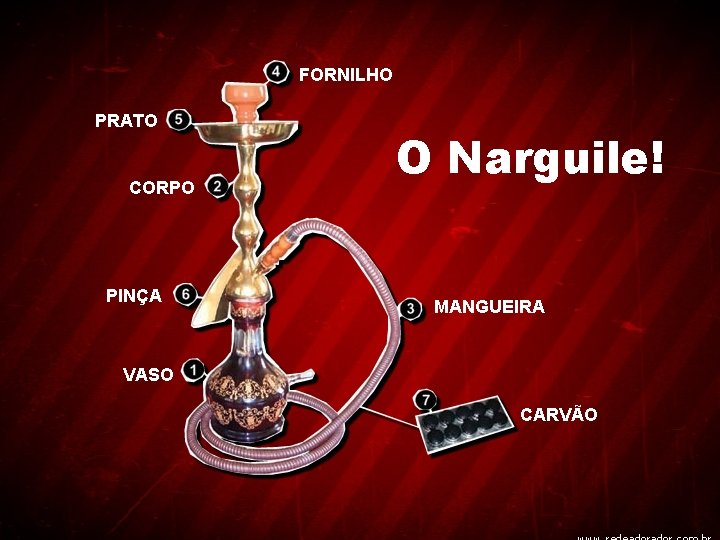 FORNILHO PRATO CORPO PINÇA O Narguile! MANGUEIRA VASO CARVÃO 
