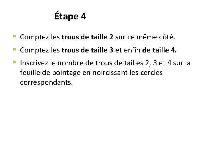 Étape 4 § Comptez les trous de taille 2 sur ce même côté. §