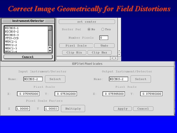 Correct Image Geometrically for Field Distortions 