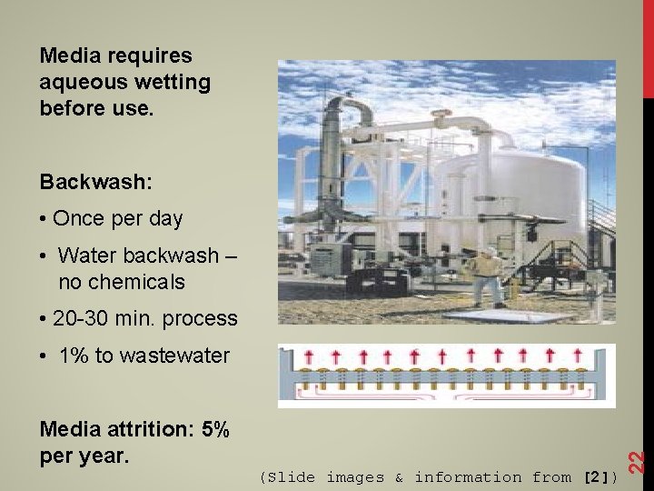Media requires aqueous wetting before use. Backwash: • Once per day • Water backwash