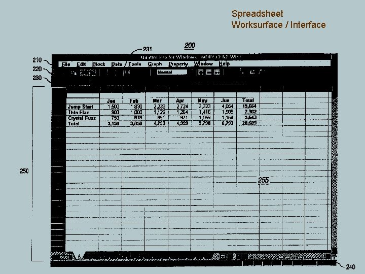 Spreadsheet Worksurface / Interface 