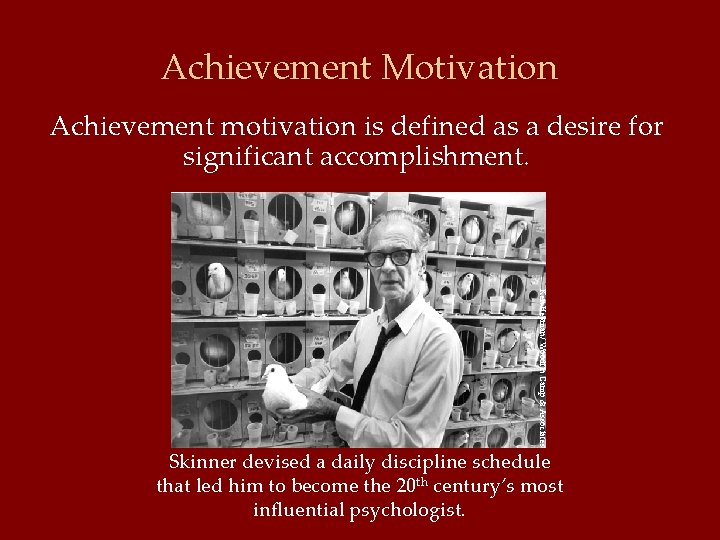 Achievement Motivation Achievement motivation is defined as a desire for significant accomplishment. Ken Heyman/