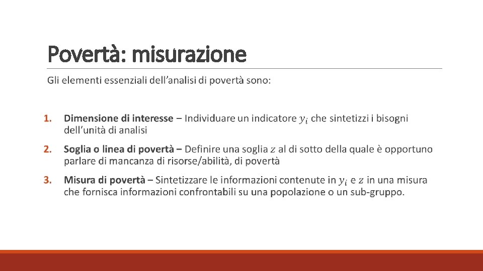 Povertà: misurazione 