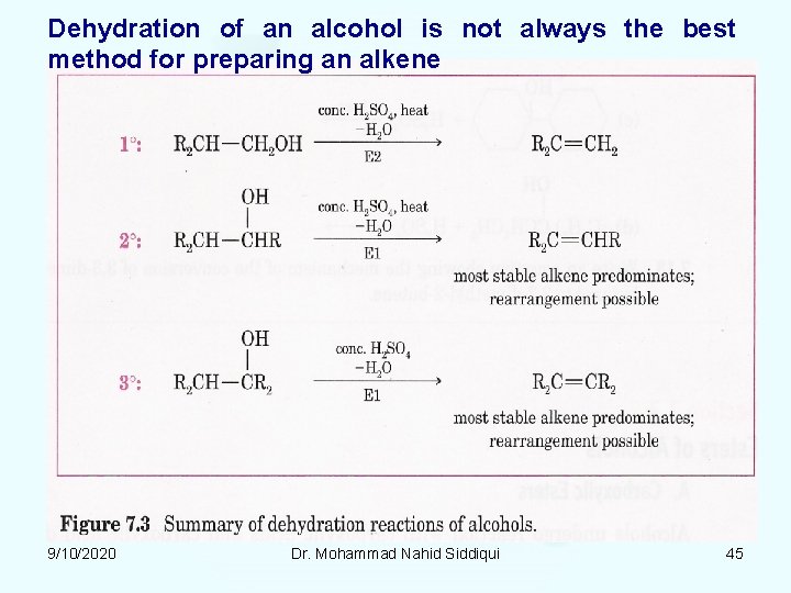 Dehydration of an alcohol is not always the best method for preparing an alkene Dehydration of an alcohol is not always the best method for preparing an alkene