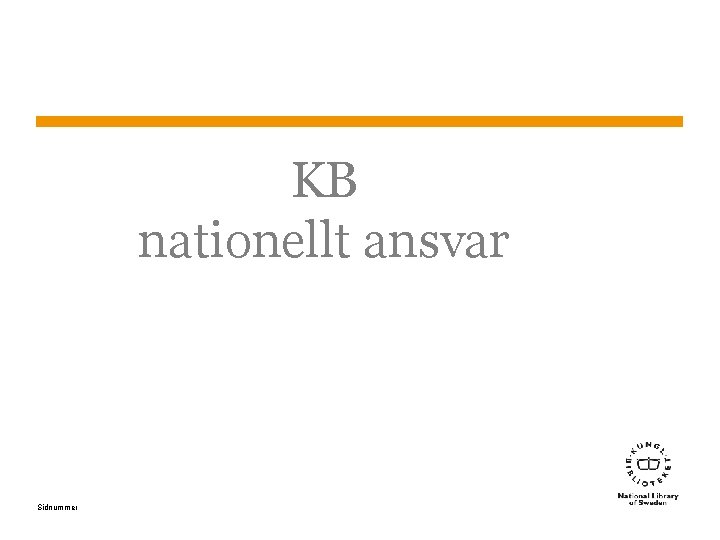 KB nationellt ansvar Sidnummer 