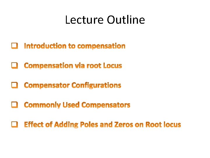 Lecture Outline 