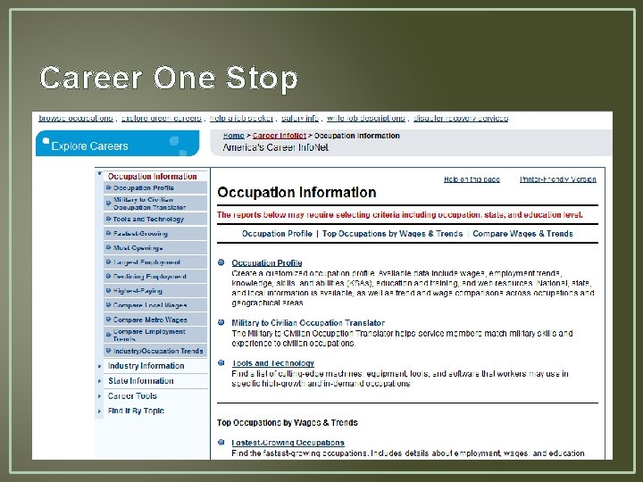 Career One Stop Career One Stop
