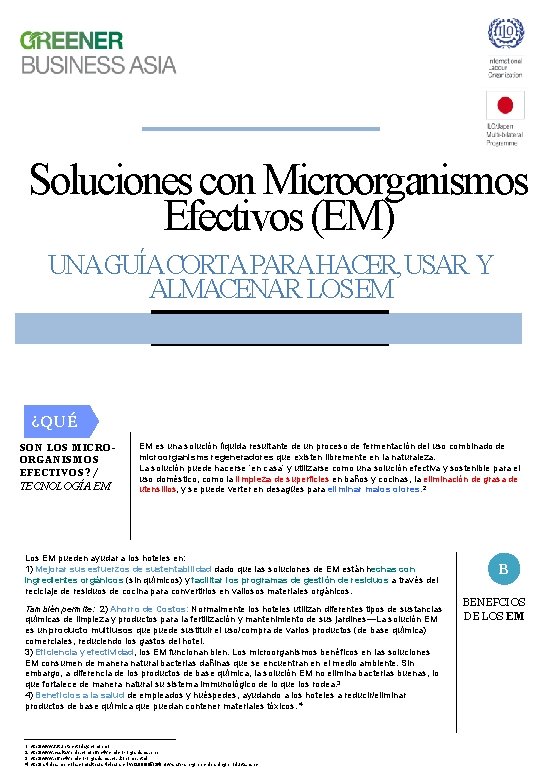 Soluciones con Microorganismos Efectivos (EM) UNA GUÍA CORTA PARA HACER, USAR Y ALMACENAR LOS