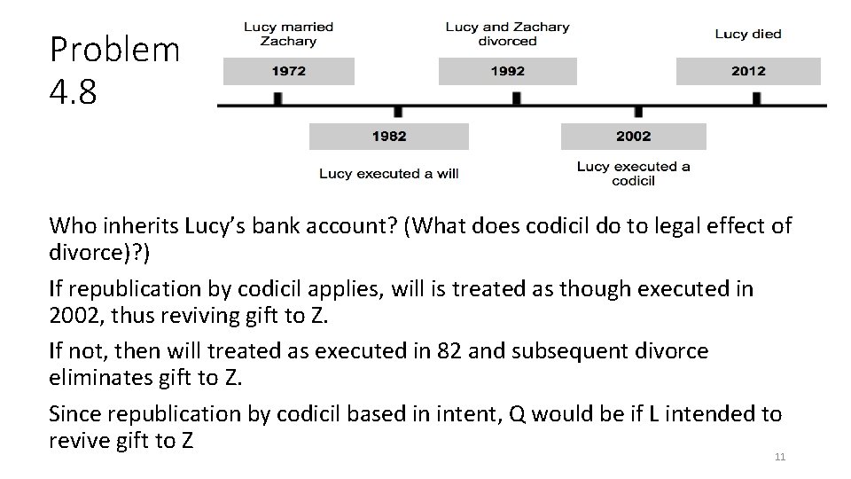 Problem 4. 8 Who inherits Lucy’s bank account? (What does codicil do to legal Problem 4. 8 Who inherits Lucy’s bank account? (What does codicil do to legal