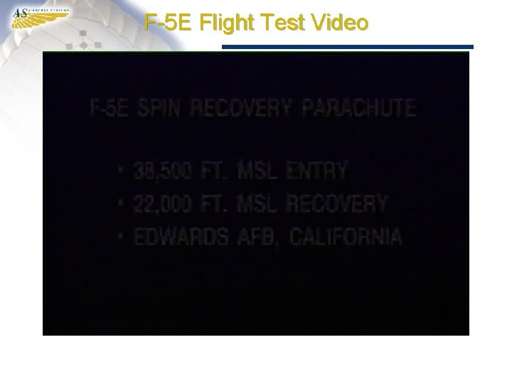 F-5 E Flight Test Video 