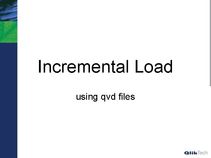 Incremental Load using qvd files 