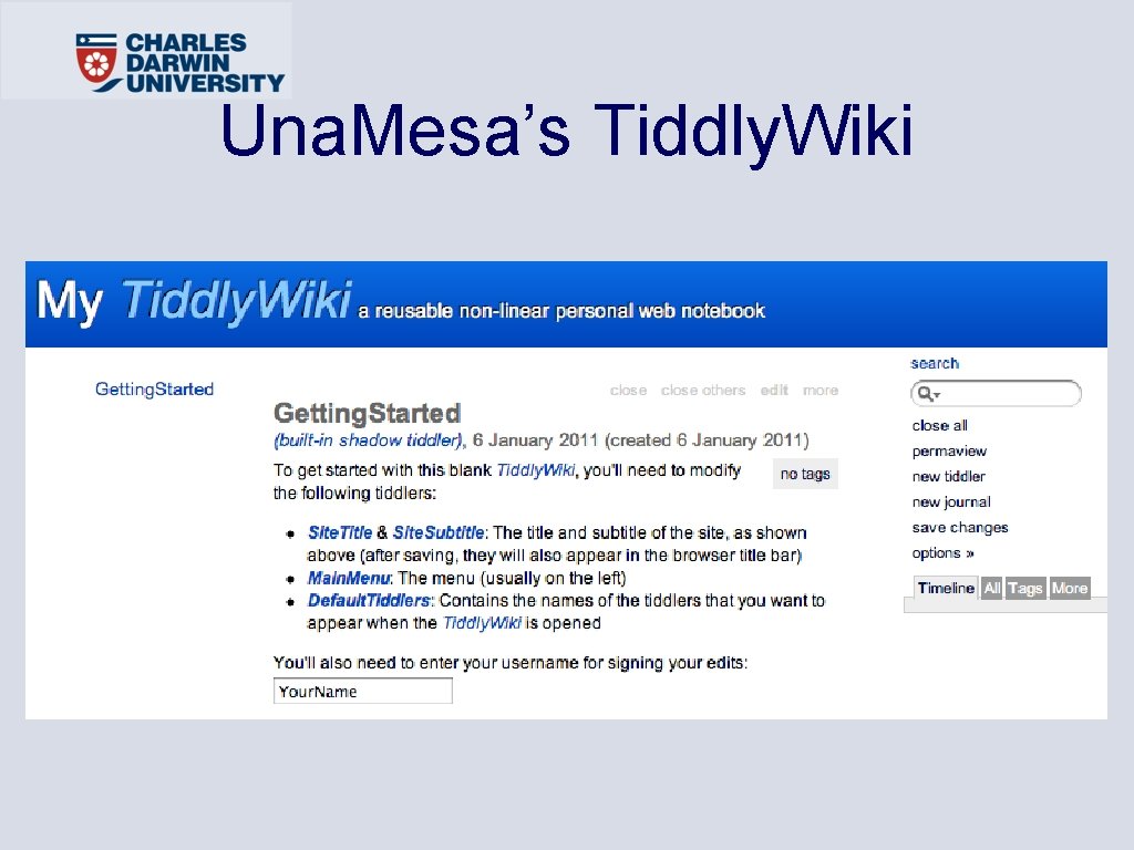 Una. Mesa’s Tiddly. Wiki 