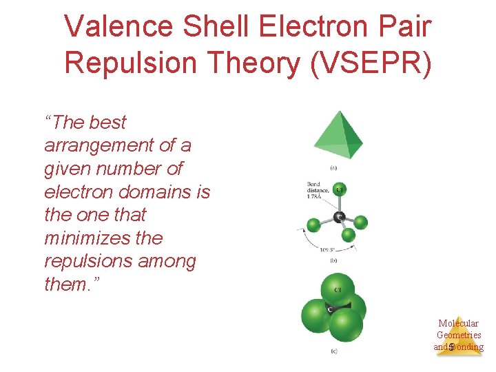 Valence Shell Electron Pair Repulsion Theory (VSEPR) “The best arrangement of a given number