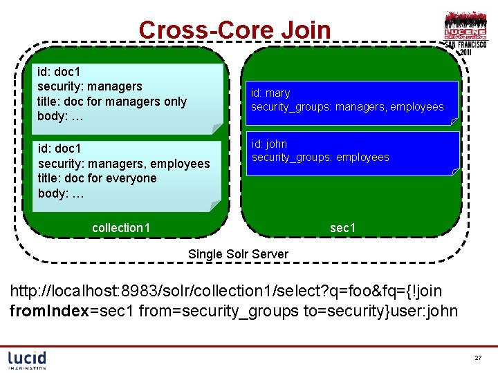 Cross-Core Join id: doc 1 security: managers title: doc for managers only body: …