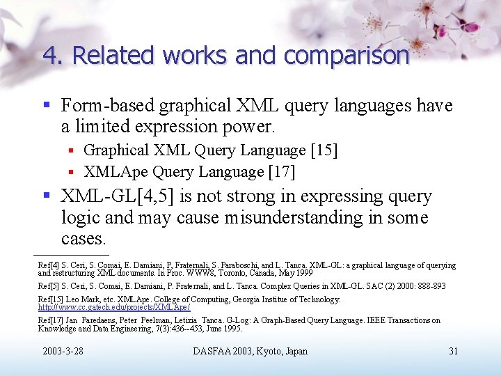 4. Related works and comparison § Form-based graphical XML query languages have a limited