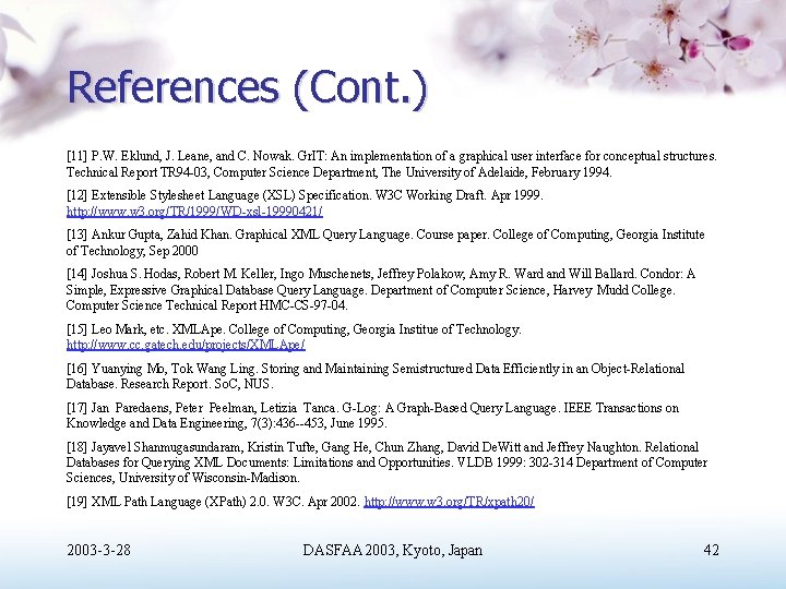 References (Cont. ) [11] P. W. Eklund, J. Leane, and C. Nowak. Gr. IT: