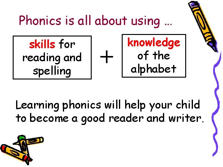 Phonics is all about using … skills for reading and spelling + knowledge of