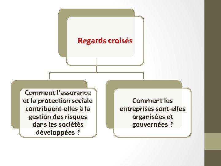 Regards croisés Comment l’assurance et la protection sociale contribuent-elles à la gestion des risques