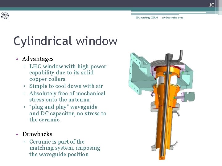 10 SPL meeting, CERN Cylindrical window • Advantages ▫ LHC window with high power