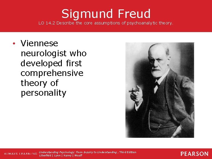 Sigmund Freud LO 14. 2 Describe the core assumptions of psychoanalytic theory. • Viennese