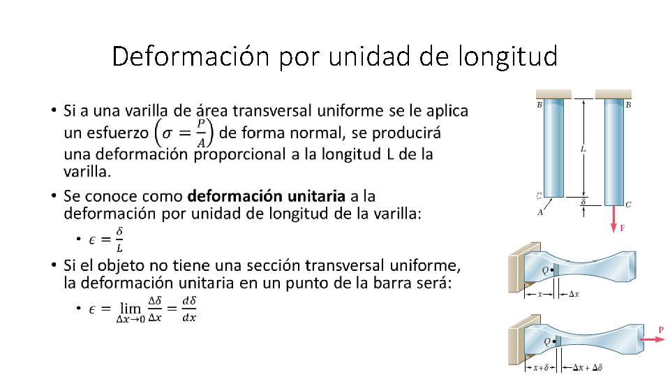 Deformación por unidad de longitud • 