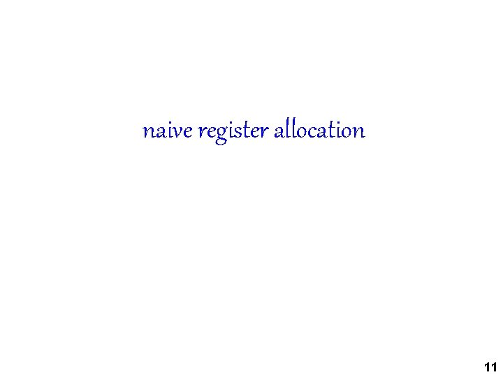 naive register allocation 11 