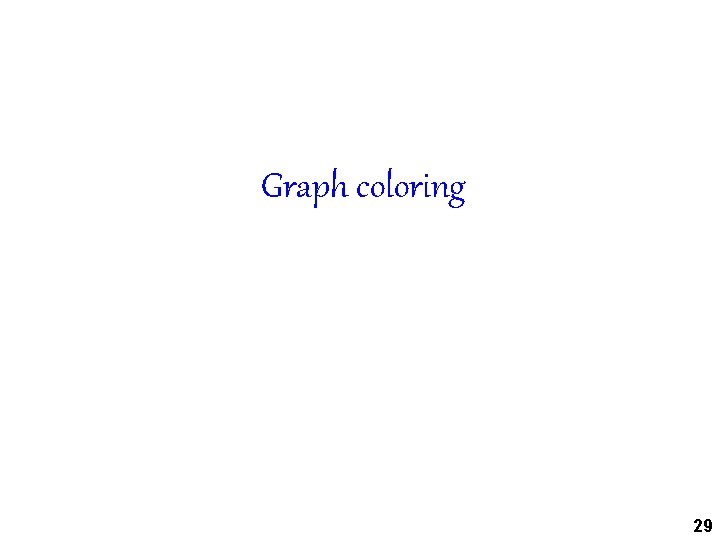 Graph coloring 29 