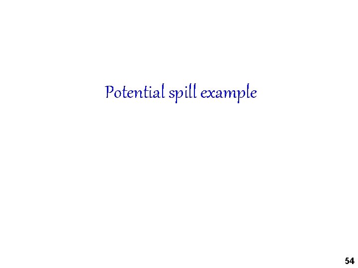 Potential spill example 54 