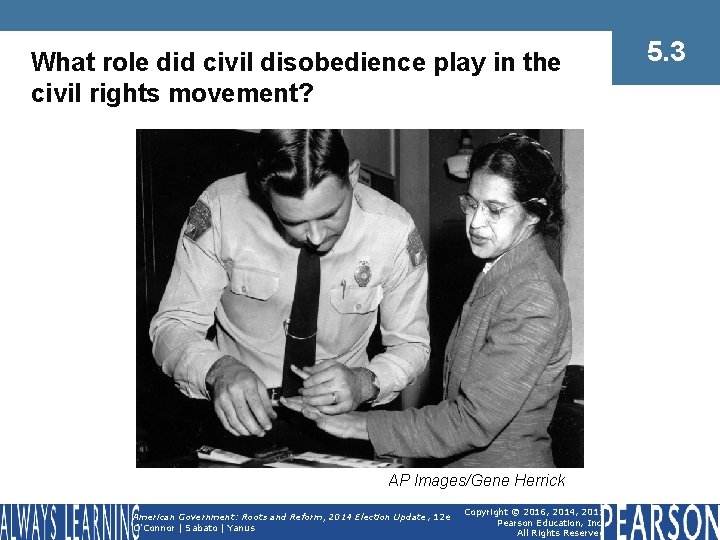 What role did civil disobedience play in the civil rights movement? AP Images/Gene Herrick