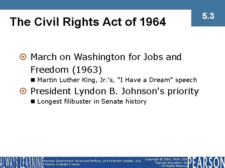 The Civil Rights Act of 1964 ¤ March on Washington for Jobs and Freedom