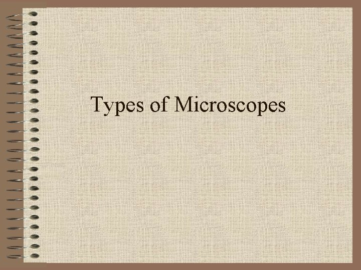 Types of Microscopes 