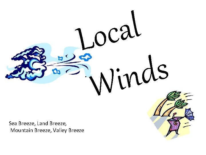 l a c o L s d n i W Sea Breeze, Land Breeze, l a c o L s d n i W Sea Breeze, Land Breeze,