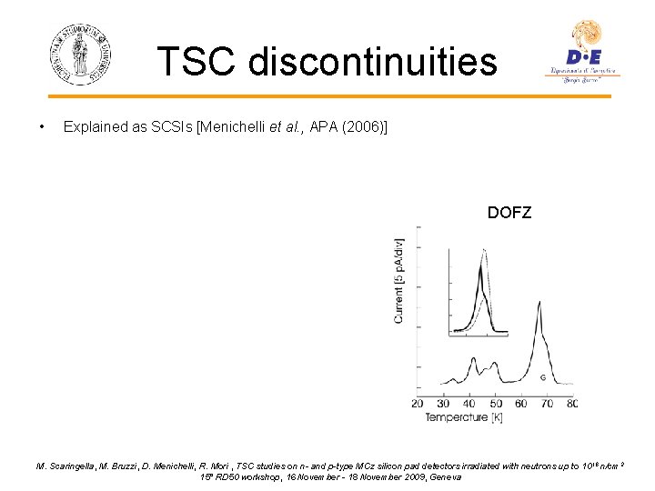 TSC discontinuities • Explained as SCSIs [Menichelli et al. , APA (2006)] DOFZ M.