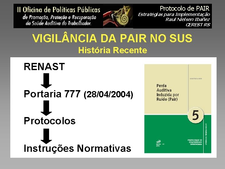 Protocolo de PAIR Estratégias para Implementação Raul Nielsen Ibañez CEREST RS VIGIL NCIA DA